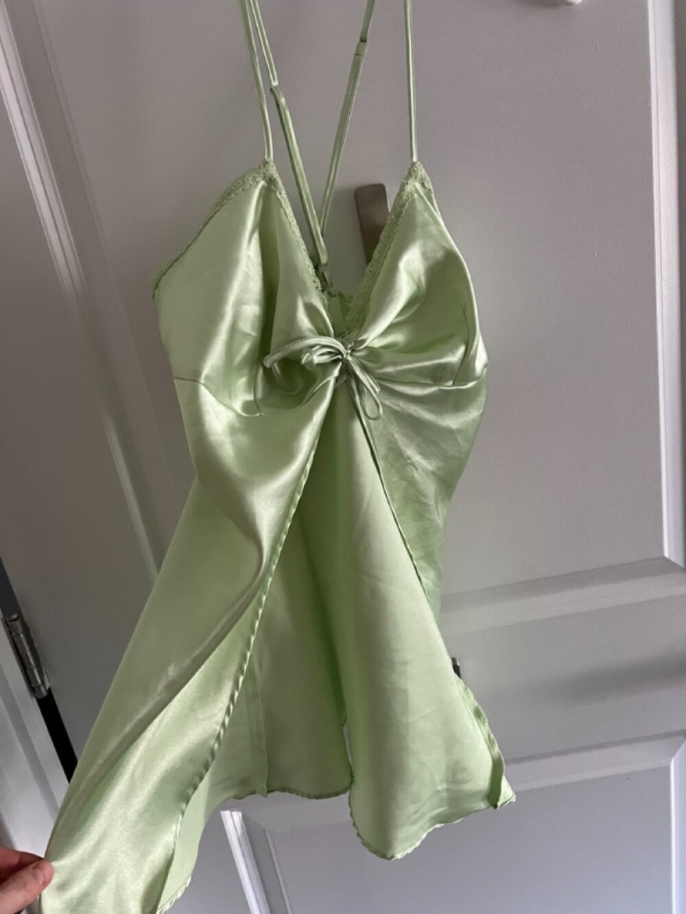 Free with Purchase - Green Lingerie Top, Split Hem, Size Small - Picture 3 of 3